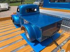 1948 FORD F-1 SHOW TRUCK. 2WD. GOOD TIRES. FEW DINGS. SHOWS 6803 MILES. FORD 9" REAR END. MUSTANG II FRONT END. 1979 302CI FORD V8. AOD AUTOMATIC WITH OVERDRIVE TRANS. RUNS AND DRIVES FAST! EDELBROCK 4BBL CARB, HIGH RISE INTAKE.  NEW WATER PUMP. SHAVED DOOR HANDLES, 2 FOBS. MATCHING GO CART, 5HP, RIDE ON THE BOX. 250LB CAPACITY. ***THIS VEHICLE SELLS WITH TITLE***