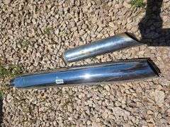 CHROME MOTORCYCLE EXHAUST PARTS.