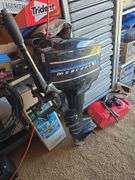 MERCURY 9.8HP CLAMP ON TILLER ENGINE. OWNER STATES THAT IT SHOULD RUN, MIGHT NEED IMPELLER.