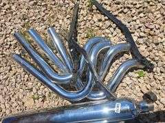 CHROME MOTORCYCLE EXHAUST PARTS.