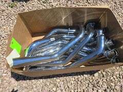 CHROME MOTORCYCLE EXHAUST PARTS.