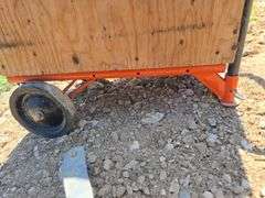 HAND CART WITH WOODEN BOX.