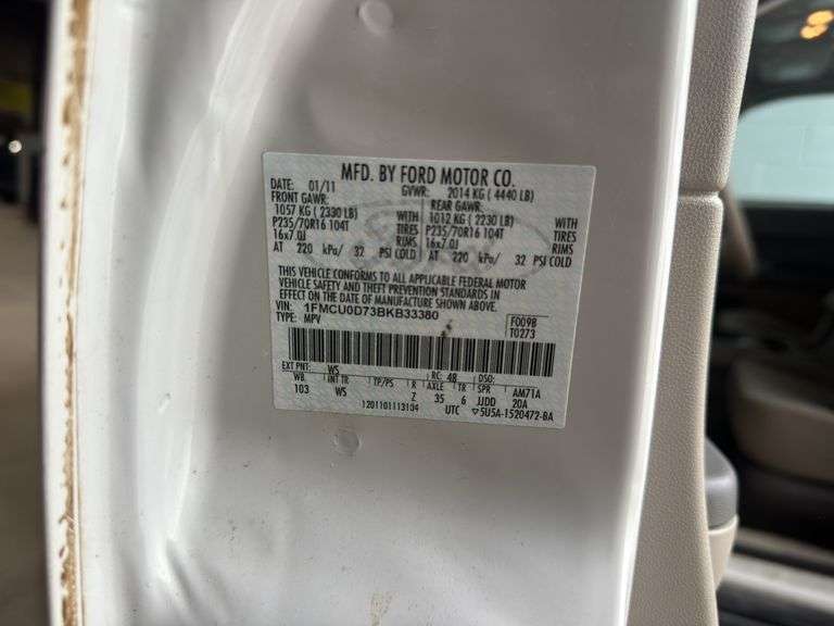 2011 FORD Escape XLT 1FMCU0D73BKB33380 VMI-2520-0534-MI