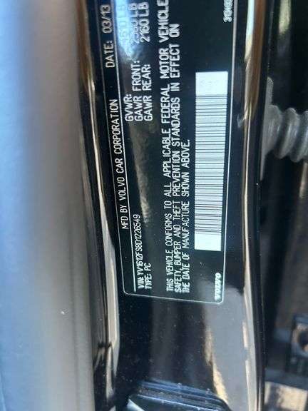 2013 VOLVO S60 T5 Yv1612Fs8d1226549 MIW-2519-0123-MI