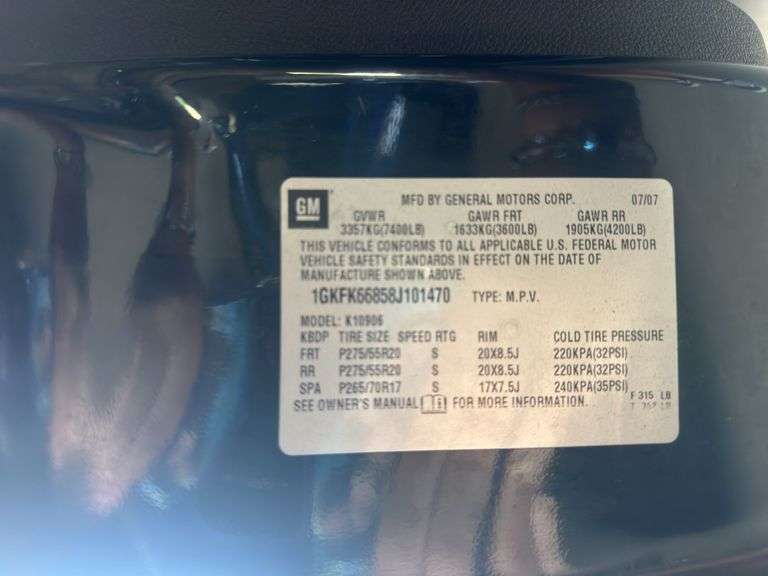 2008 GMC Yukon XL SLT 1GKFK66858J101470