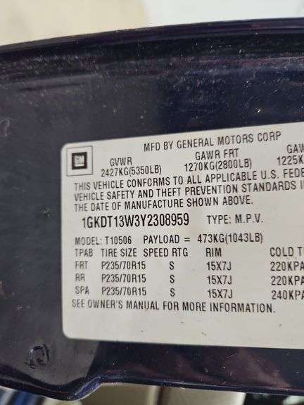 2000  GMC  Jimmy Utility  SLE