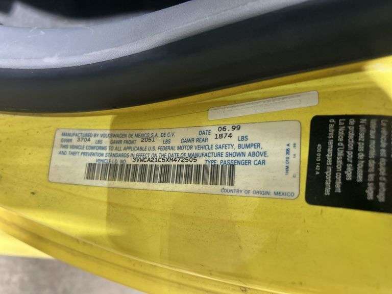 1999 VOLKSWAGEN Beetle - 3VWCA21C5XM472505