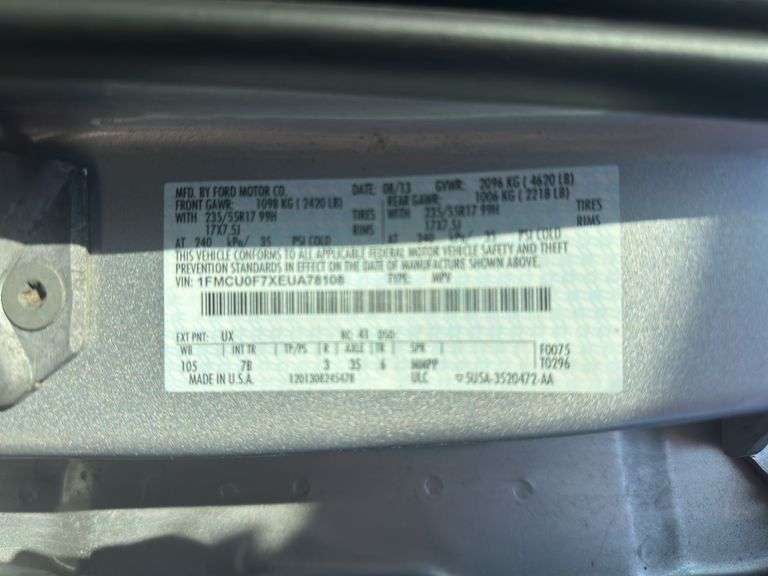 2014 FORD Escape BASE 1FMCU0F7XEUA78108