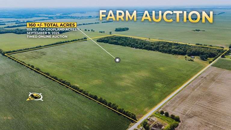 160 +/- Acres Warren County, Indiana Farm Auction
