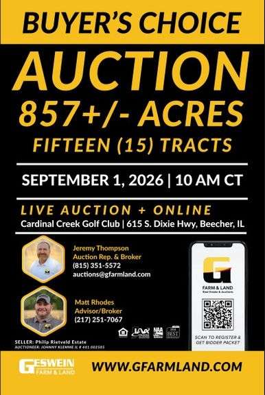 856.8+/- Acre Buyer's Choice Auction | Beecher, Illinois