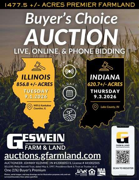 620+/- Acre Buyer's Choice Auction | Lowell, Indiana