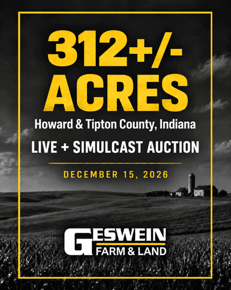 312 +/- Acres Howard & Tipton County, Indiana