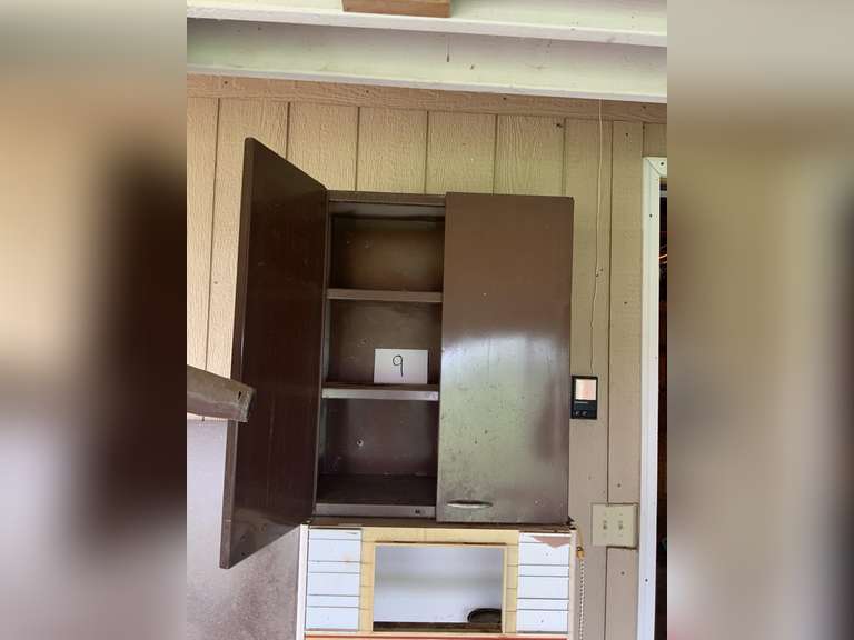 Brown Metal 3 Shelf Cabinet