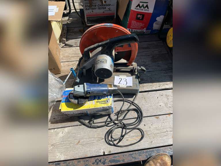Makita portable cut off, saw and electric drill master angle grinder