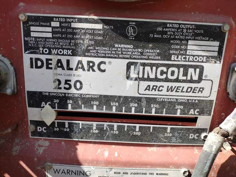Lincoln arc welder. Idealarc 250. ￼with leads