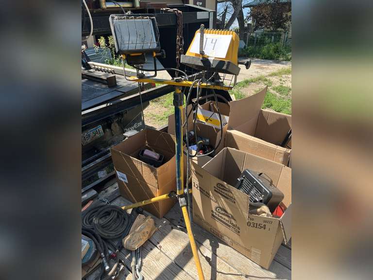 Dual shop light on stand