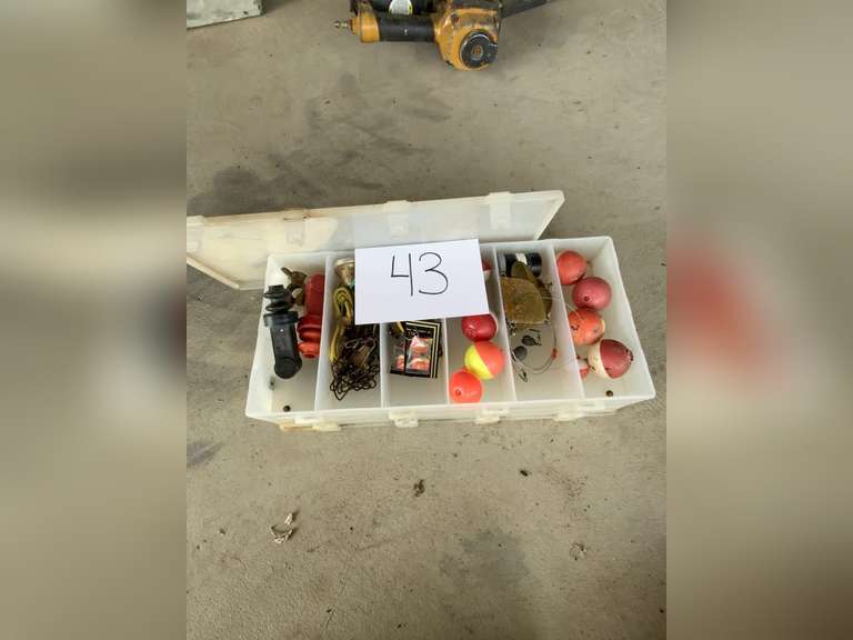 Tackle Box of Bobbers, Hooks, Lures, Etc.