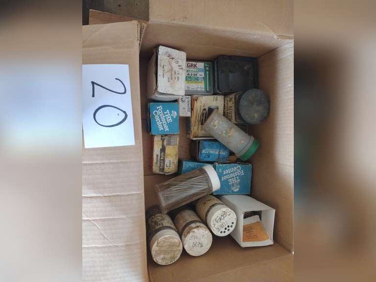 Labeled Containers of nuts, bolts and screws