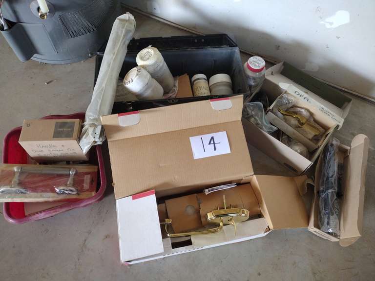 Door knobs, hinges, guide locks, etc.