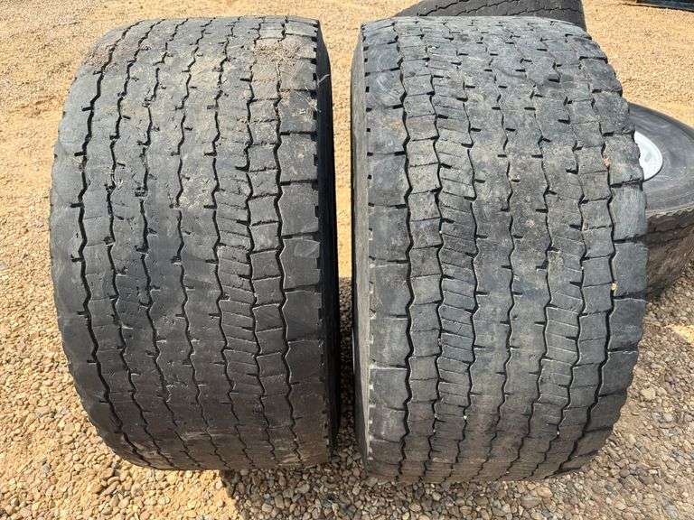 (4) Michelin X One Line 455/55 R22.5 Tires w/ Rims