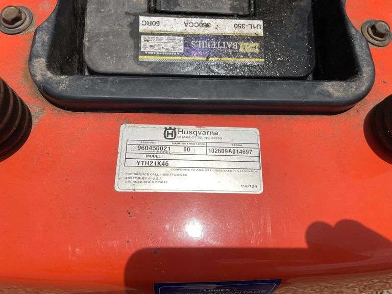2009 Husqvarna YTH21K46 46" Riding Lawn Mower  (229 Hours)