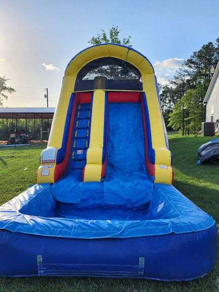 Blue & Yellow 14' Inflatable Water Slide