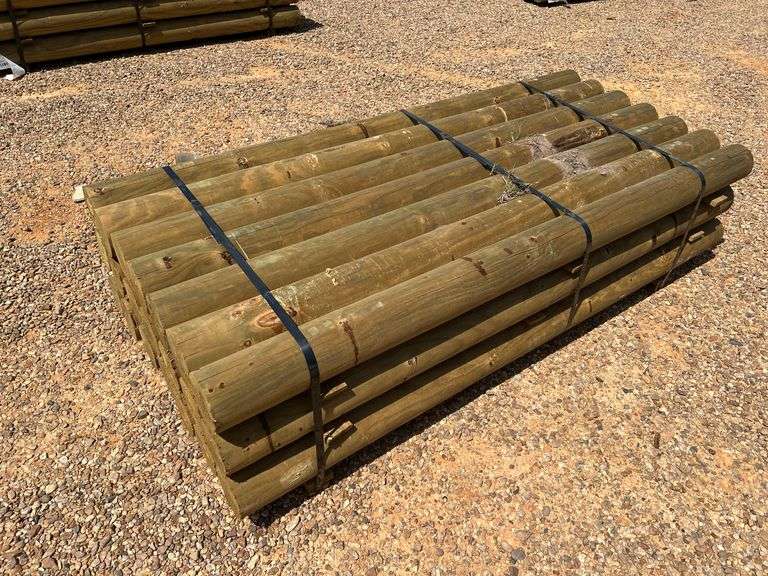 (21) NEW/UNUSED 8’ Round Treated Posts