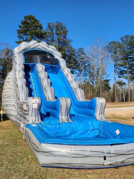 Gray Marble 18' Inflatable Water Slide