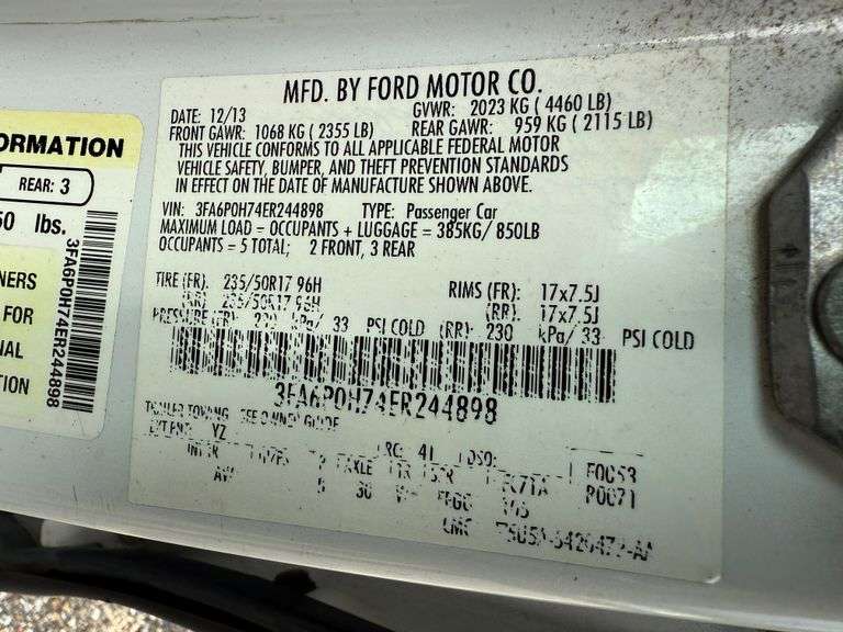 2014 Ford Fusion SE FWD 4D Sedan (247,465 Miles)