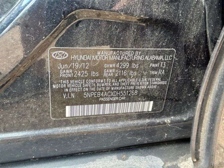 2013 Hyundai Sonata FWD 4Dr Sedan