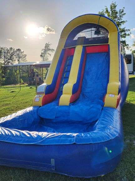Blue & Yellow 14' Inflatable Water Slide