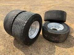 (4) Michelin X One Line 455/55 R22.5 Tires w/ Rims