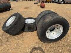(4) Michelin X One Line 455/55 R22.5 Tires w/ Rims