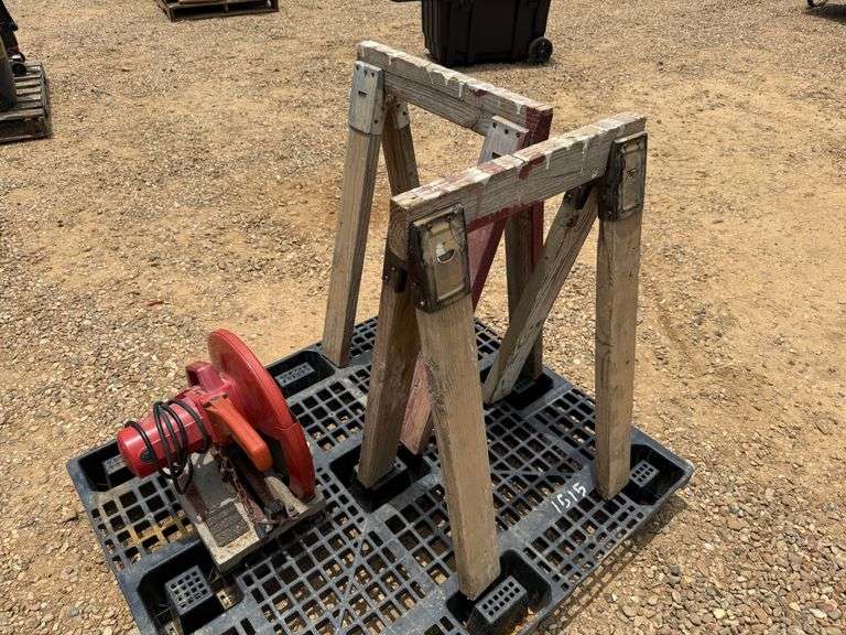 Milwaukee Cut-Off Saw w/ Sawhorses