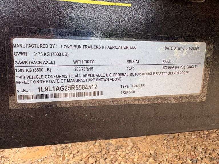 2024 Long Run 20 Foot Car Trailer