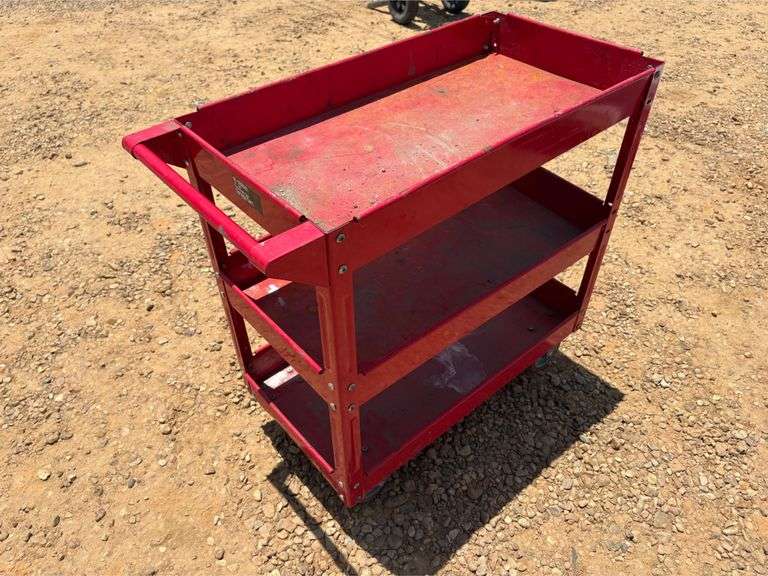 (2) Mobile Shop Carts with Shelves