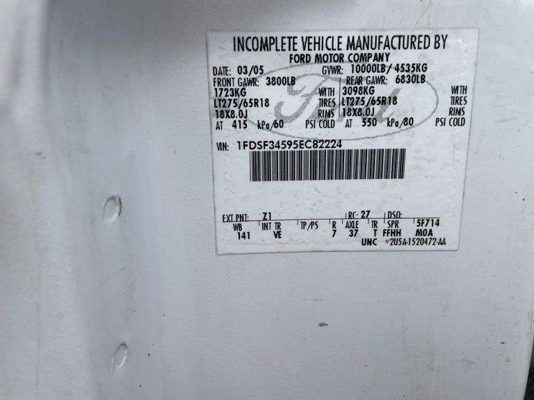 2005 Ford F-350 2 Door Regular Cab Aluminum Stake Body Truck (91,558 Miles)