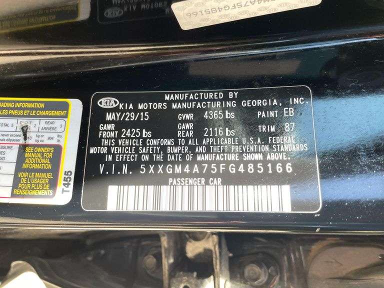 2015 Kia Optima LX 4 Door Sedan (144,949 Miles)