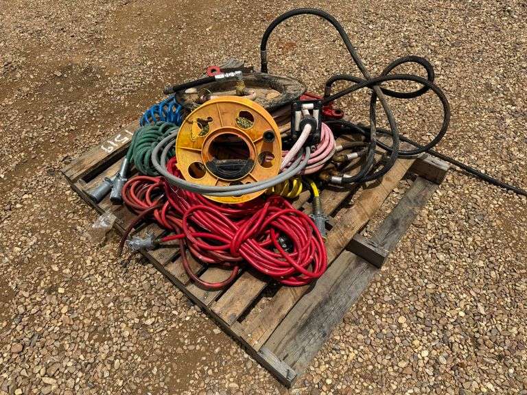 Pallet of Various Hoses & Hose Reels