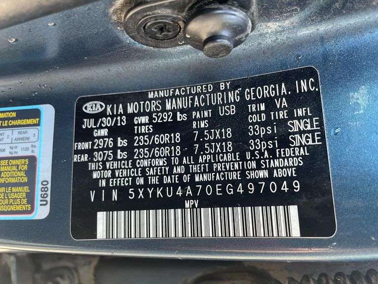 2014 Kia Sorento 4 Door MPV (233,169 Miles)