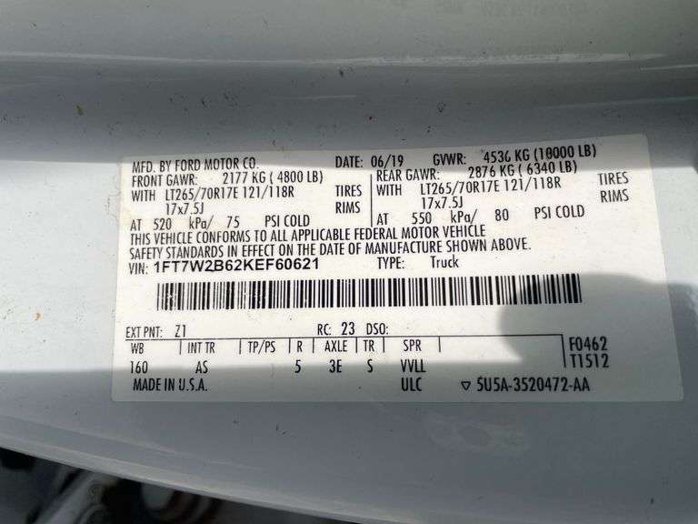 2019 Ford F250 XL 4 Door Crew Cab 4x4 Pickup Truck (201,590 Miles)