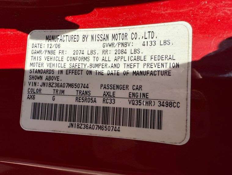 2007 Nissan 350Z Touring RWD 2D Roadster (130,709 Miles)