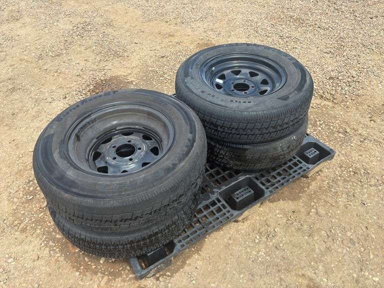 (4) Radial CastleRock ST205/75 R15 Tires with Rims