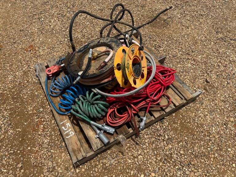 Pallet of Various Hoses & Hose Reels