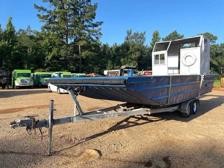 27' Work Barge w/ Tandem Axle Trailer