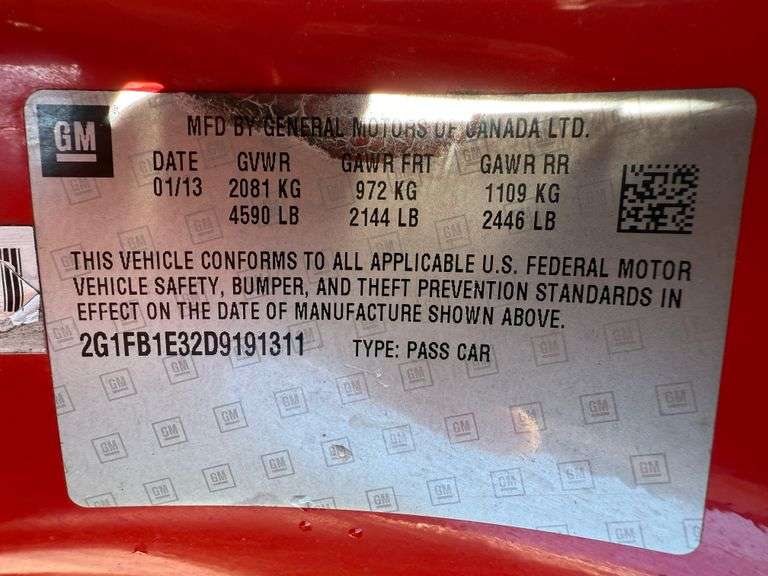 2013 Chevrolet Camaro LT 2D Coupe (136,537 Miles)