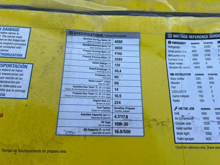Champion Gasoline/Propane Portable Generator