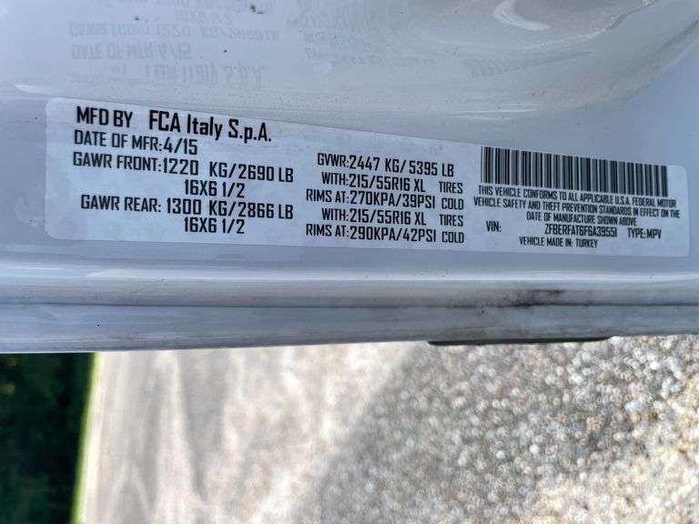 2015 Ram ProMaster City 4 Door Van (219,876 Miles)