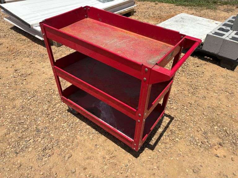 (2) Mobile Shop Carts with Shelves