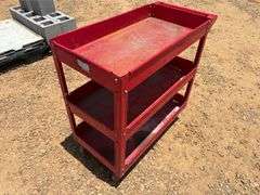 (2) Mobile Shop Carts with Shelves